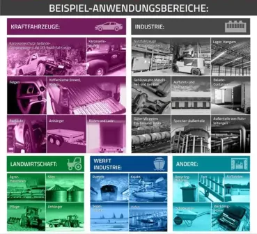 4 x APP Predator C300 schwarz inkl. Pistole | PU Strukturbeschichtung