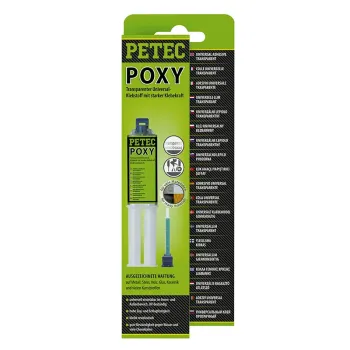 Petec Poxy transparenter 2K Universalklebstoff 24 ml Doppelspritze