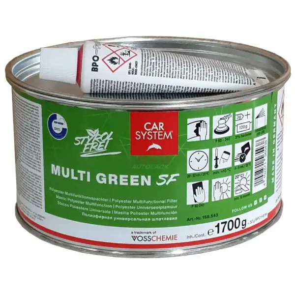 CarSystem Multi Green SF inkl. Härter Multifunktionsspachtel styrolfrei 1,75 Kg