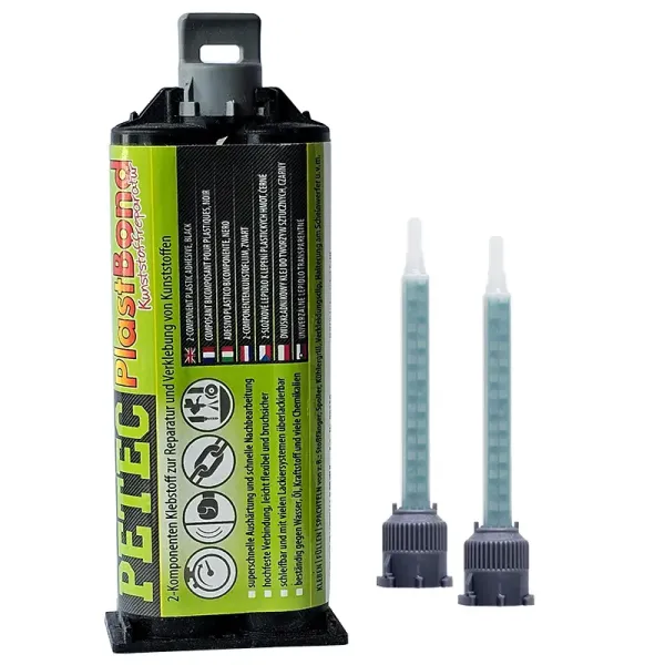 Petec PlastBond 2-Komponenten-Klebstoff 50 ml + 2 Mischrohre