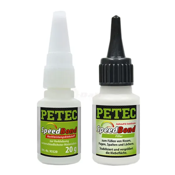 Petec SpeedBond-Set Hochleistungsklebstoff 20 g + Filler 50 g