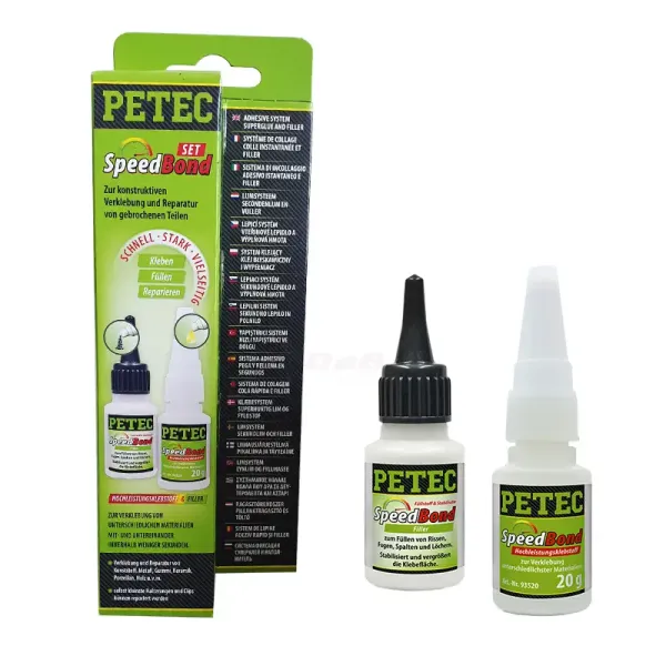Petec SpeedBond-Set Hochleistungsklebstoff 20 g + Filler 50 g