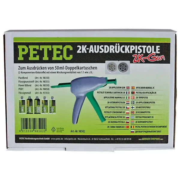 PETEC 2K-Ausdrückpistole für 50 ml Doppelkartuschen manuell