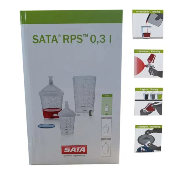 SATA RPS 0,3 l Einwegbecher Standard mit Deckel und Flachsieb 125 µ (50 St. Pack)
